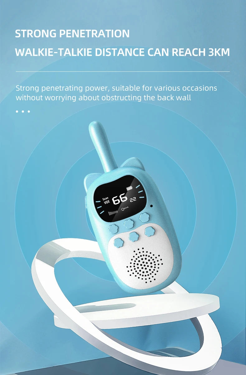 New Walkie Talkie 2pcs Kids Long Distance Electronic Toys Children Baby Radio Phone For Boys Girls Christmas Birthday Gift