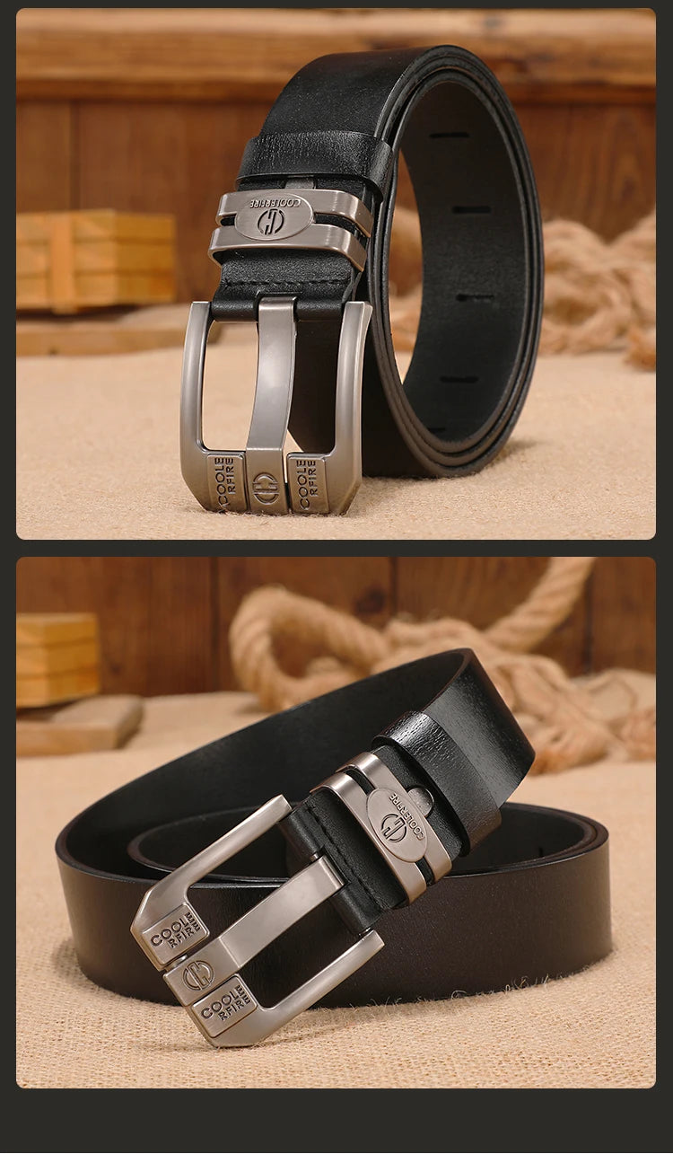 New Men Genuine Leather Belts Cowboy Wide High Quality Buckle Belts for Men Brand Luxury Leisure Vintage Jeans Strap HQ225