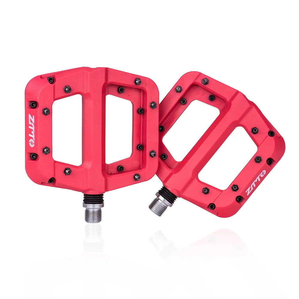 ZTTO MTB Bearings Ultralight Flat Pedal Chester XC Race AM Mountain BMX Face Anti-slip Big Foot DU Bushing Nylon Plastic Bicycle