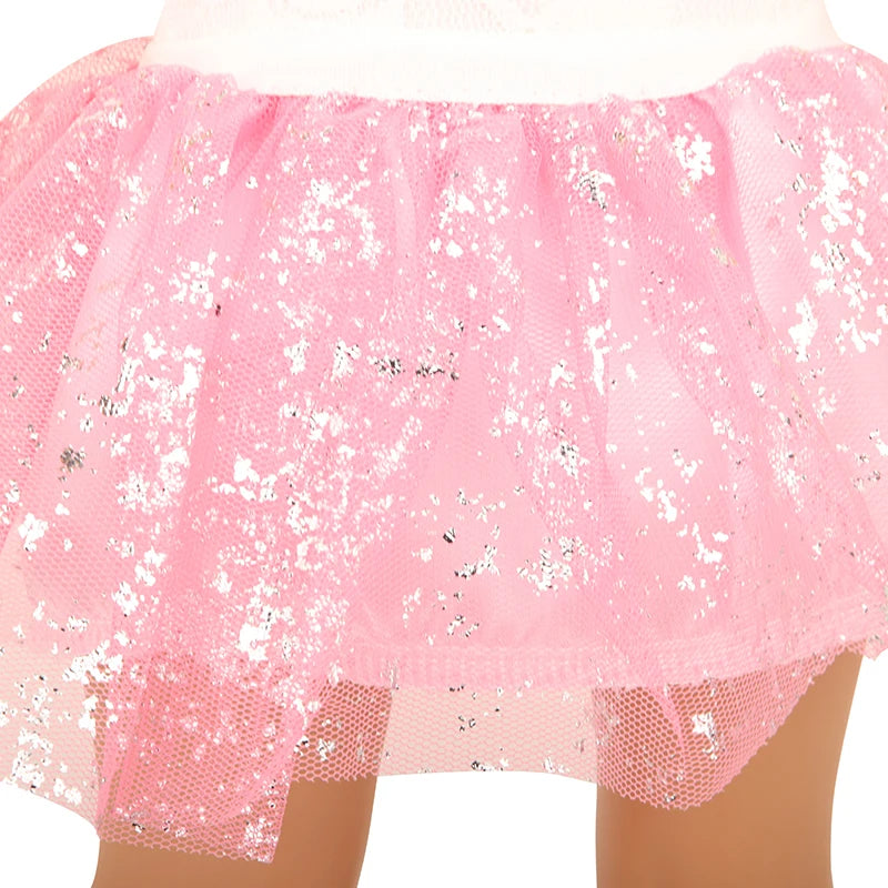 Sequins Dress Doll Clothes For 17 Inch&43cm Baby New Born Doll Brilliant Party Reunion Doll Skirt For American 18 Inch Doll DIY