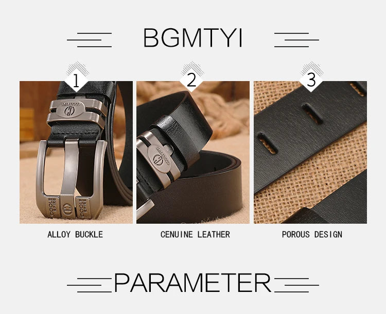 New Men Genuine Leather Belts Cowboy Wide High Quality Buckle Belts for Men Brand Luxury Leisure Vintage Jeans Strap HQ225