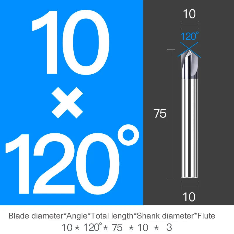 Chamfer Milling Cutter Carbide Corner Countersink Chamfering End Mill Deburring Edges V Grove Router 60 90 120 Degree 2 3 Flutes