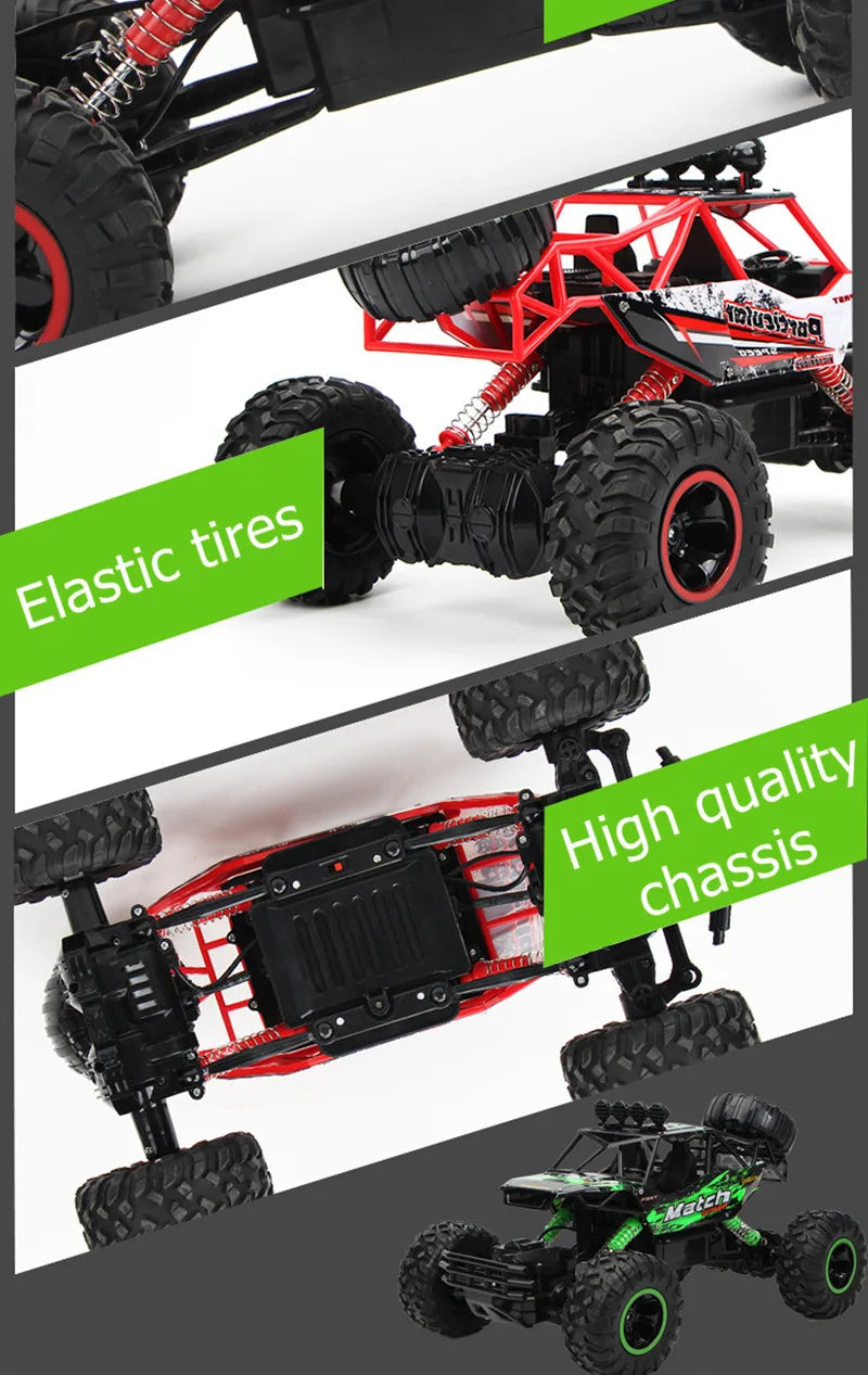 New 4WD Remote Control Car With Led Lights Radio RC Buggy Off-Road Drift Trucks RTR Vehicle Gifts Toy for Children Boy Kid Adult
