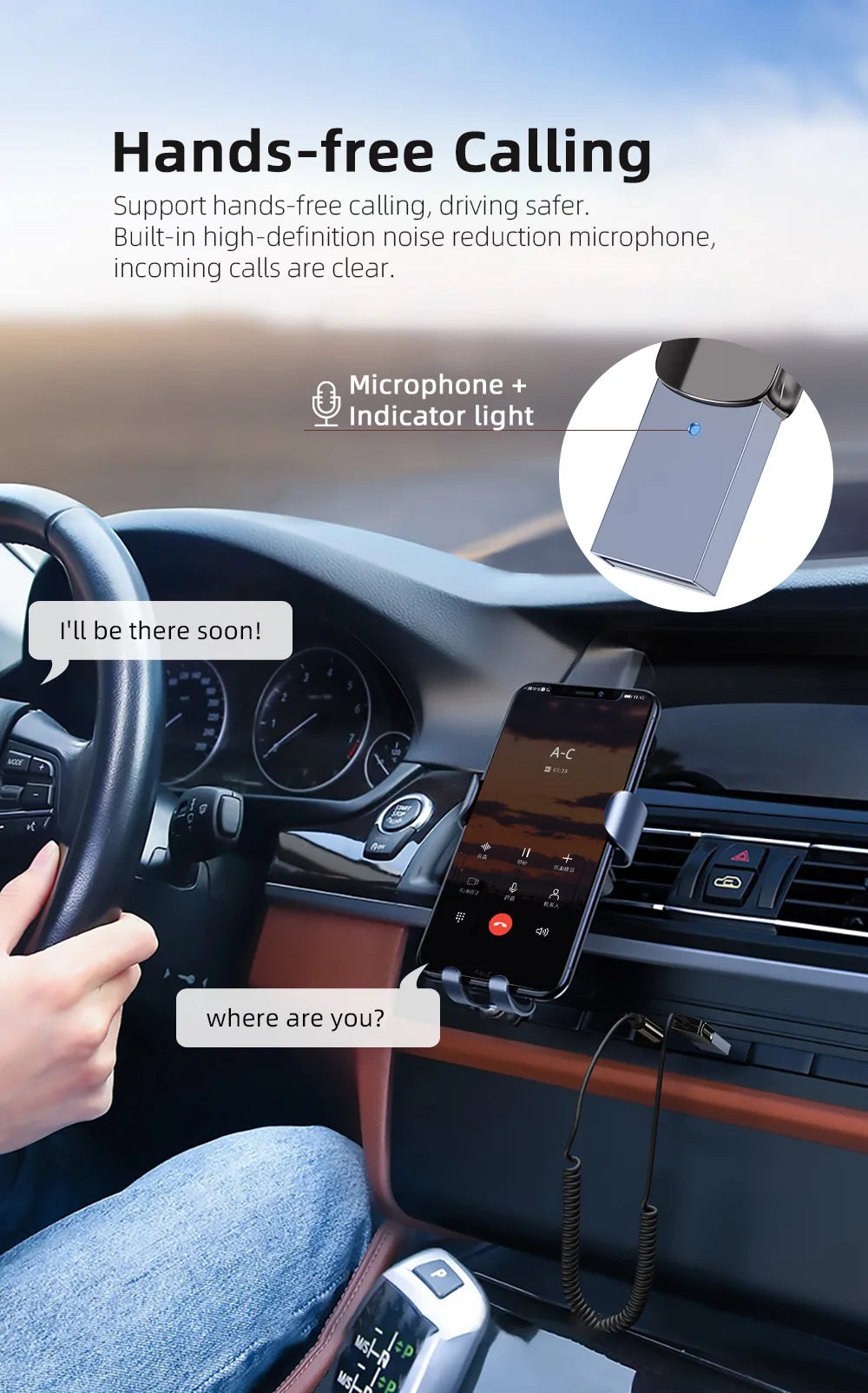 EssagerBluetooth Aux Adapter Wireless Car Bluetooth Receiver USB to 3.5mm Jack Audio Music Mic Handsfree Adapter for Car Speaker