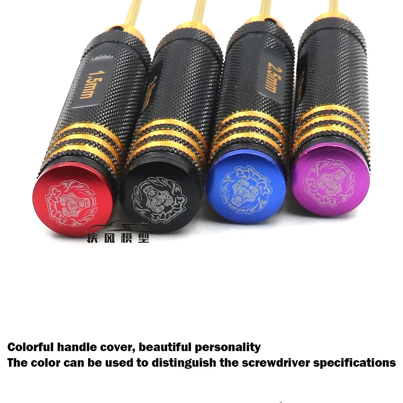 Ajrc 4pcs/set Titanium Plating 1.5/2/2.5/3mm Hexagon Screwdriver Screw Driver Tool Kit For Rc Model Car Boat Airplane