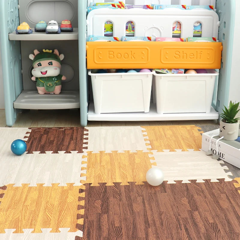 Wood Grain Puzzle Floor Foam Carpet Bedroom Splicing Mat Baby Play Mat Interlocking Exercise Tiles30*30cm