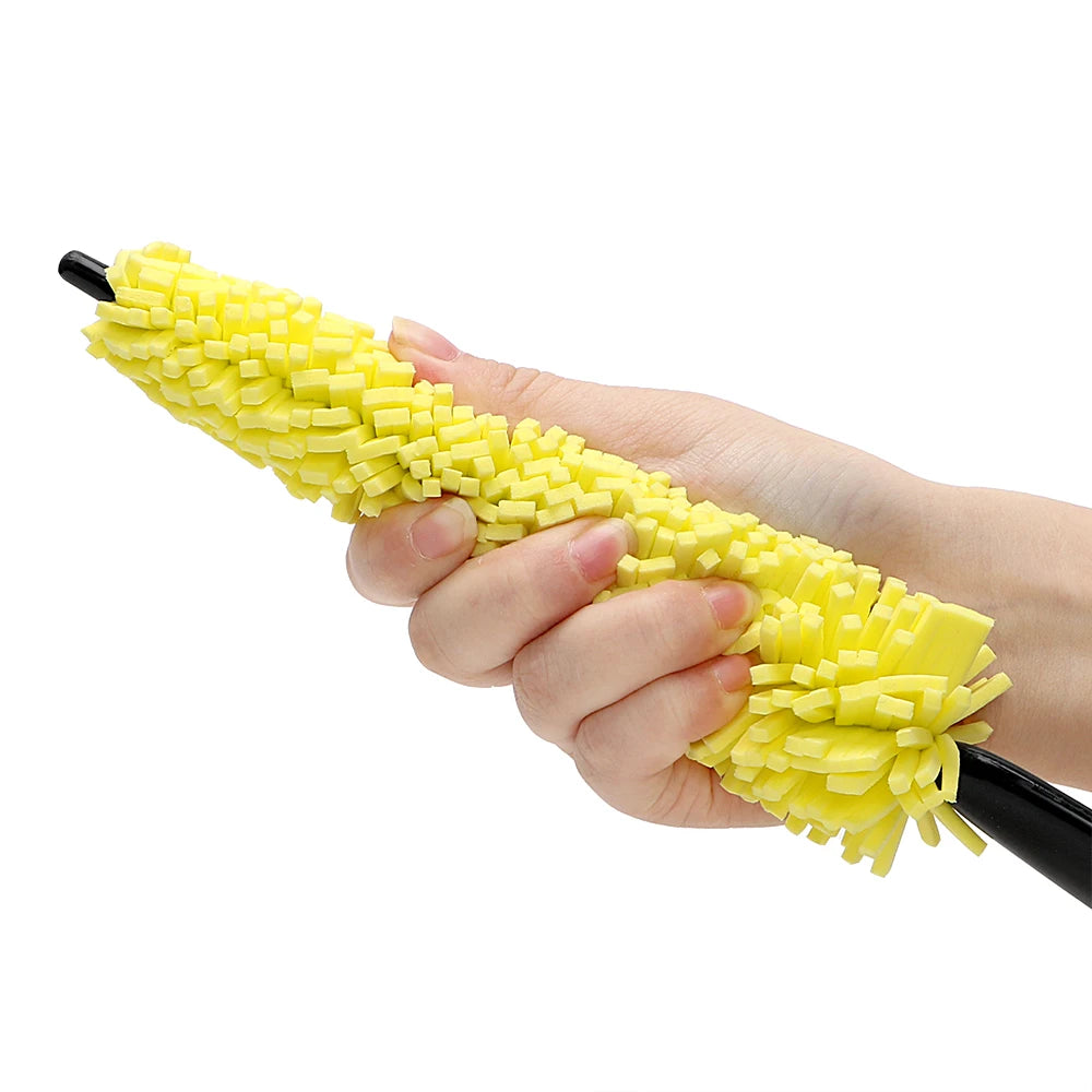 29cm Motorcycle Sponge Brush Wheel Rims Washer Car Hubcaps Wash Auto Cleaning Tool With Handle Bicycle Dirt Pit Bike Accessories