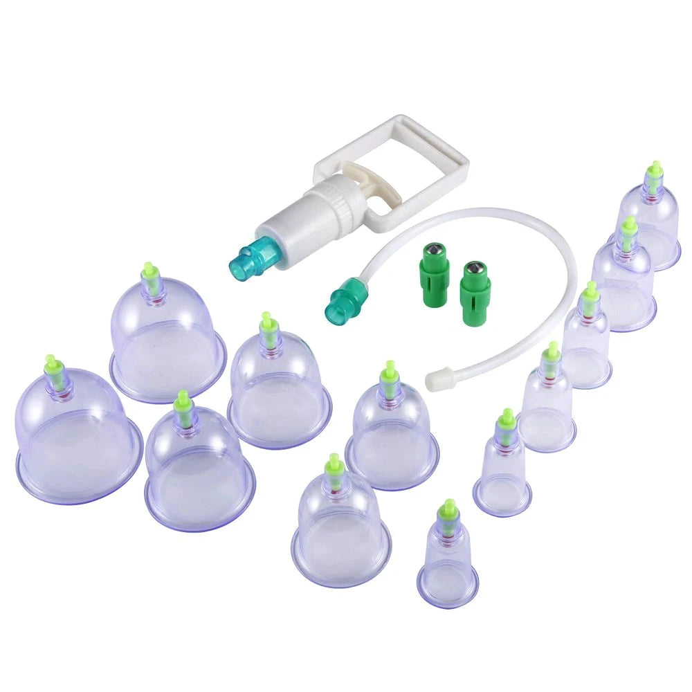 Cupping Massage Cups Therapy Sets Hijama Chinese Acupoint with Vacuum Pump for Body Back Massage Pain Relief Physical Therapy