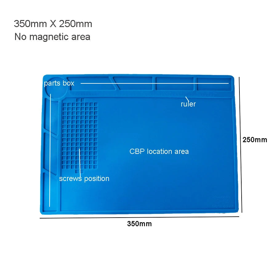 Silicone Soldering Pad Desk Platform Mat for Welding Station Iron Phone PC Repair Magnetic Heat Insulation No Lead S-160