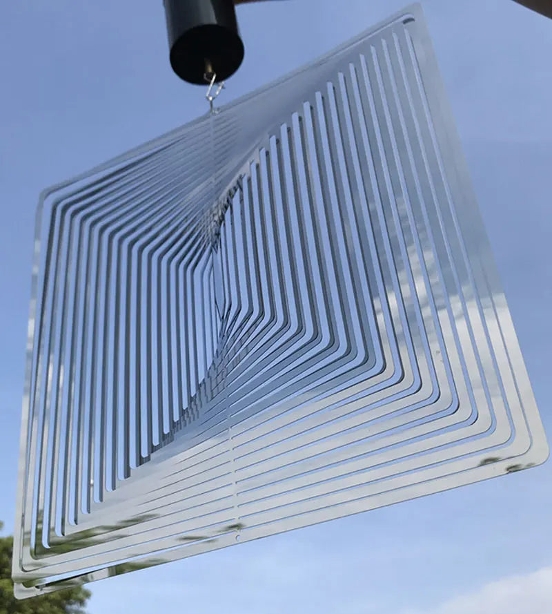 3D Wind Spinner Chime Heart Square Drop Shape Stainless Steel Rotating WindChime For Both Outdoor Garden And Indoor