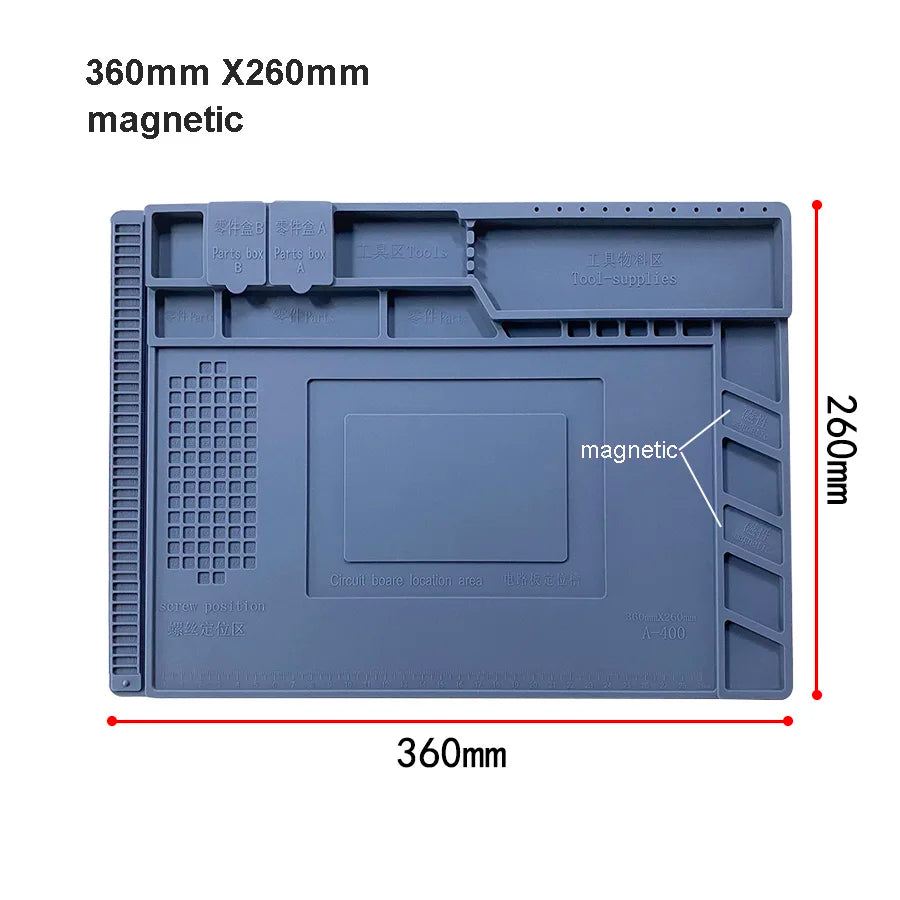 Silicone Soldering Pad Desk Platform Mat for Welding Station Iron Phone PC Repair Magnetic Heat Insulation No Lead S-160