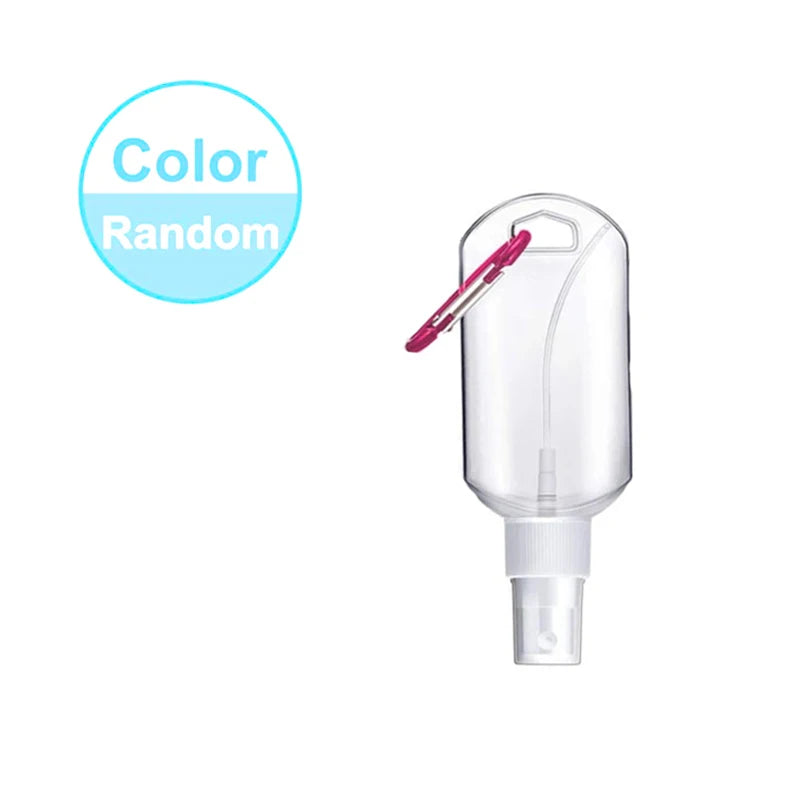 5Pcs Empty Hand Sanitizer Travel Bottle 30ml 50ml Size Holder Hook Keychain Carriers Flip Cap Reusable Portable Empty Bottles