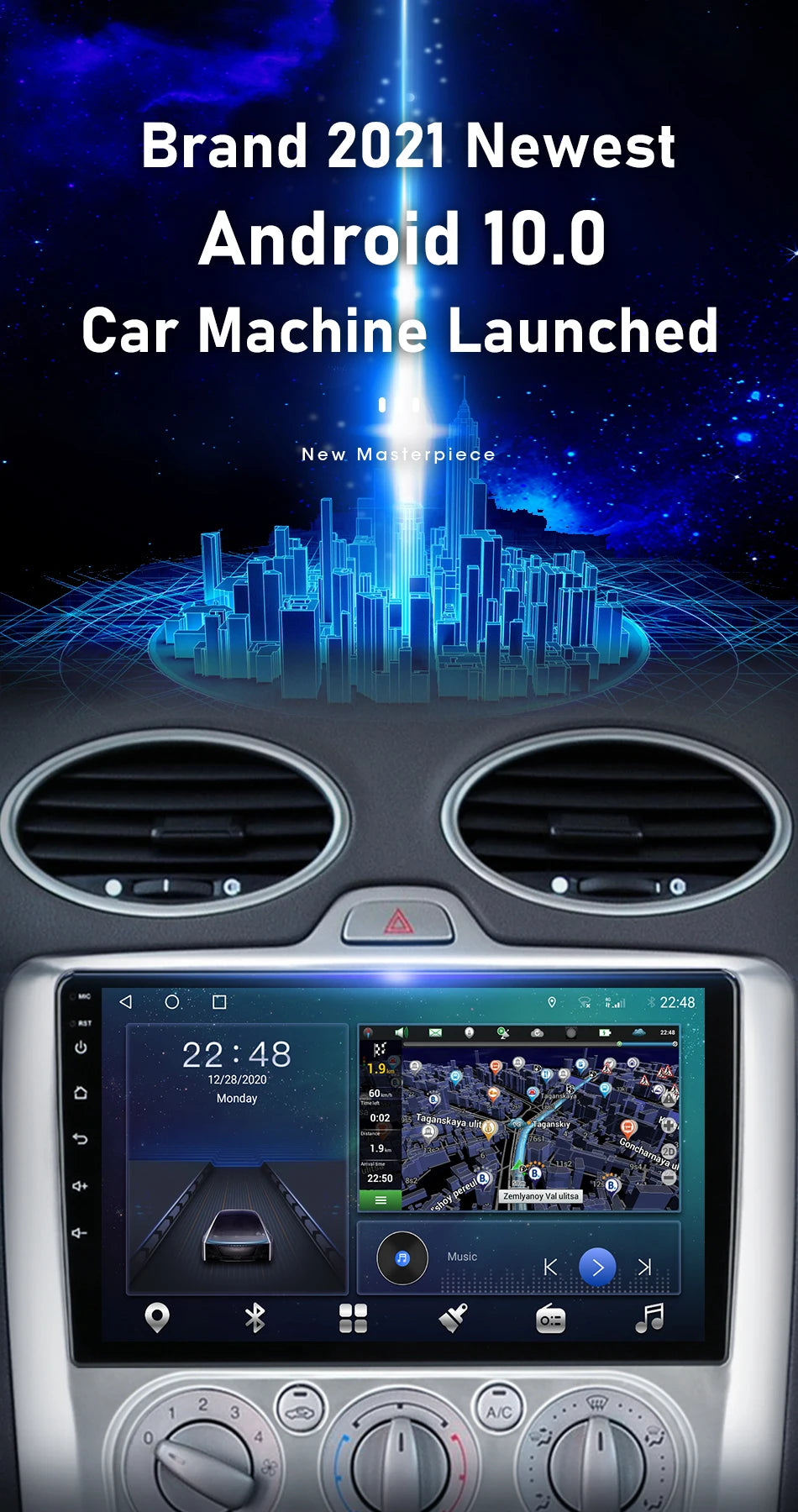 2 Din Android 12 Car Radio For Ford Focus 2 3 Mk2/Mk3 2004-2011 Multimedia Video Player GPS 4G Carplay Auto Stereo RDS Head Unit