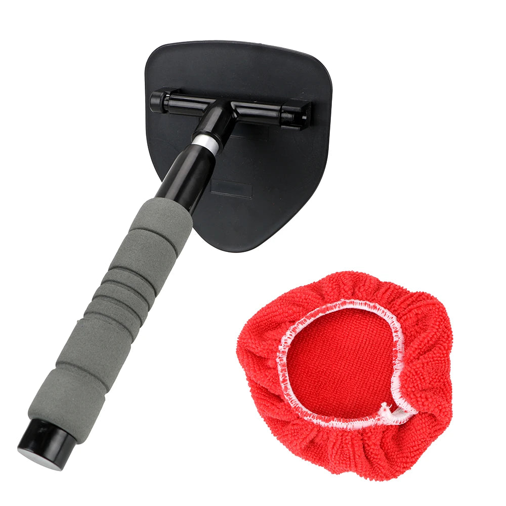 Window Scraping Mist Eliminator Microfiber Car Window Cleaner Telescopic Window Glass Cleaner Car Windshield Cleaning Brush