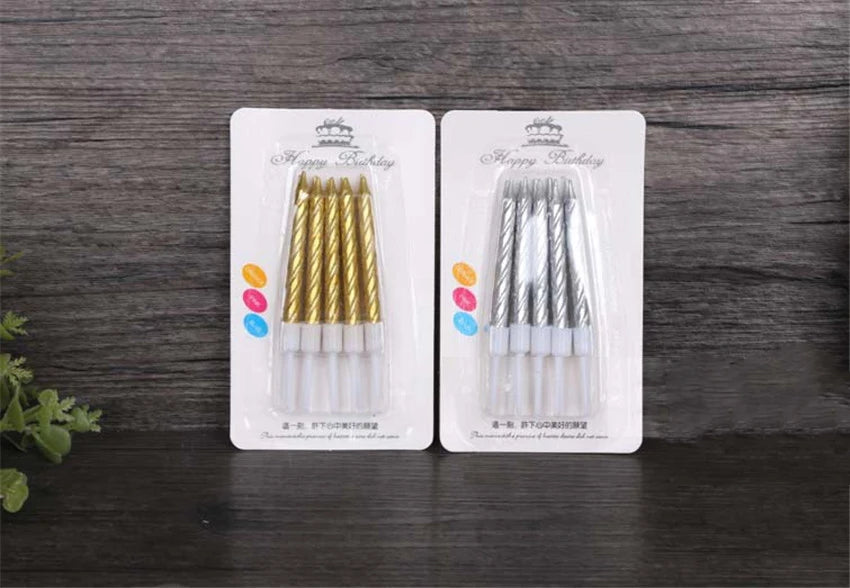 10pc Metallic Birthday Candles Set