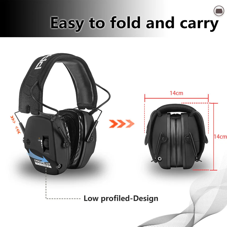 ZOHAN-Tactical Hearing Protectors, Electronic Headphones, Hunting Sound Amplification Earmuffs, Anti Noise Ear Helmets for Shoot