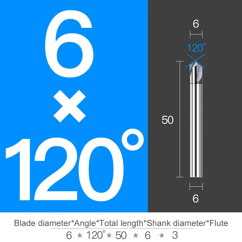 Chamfer Milling Cutter Carbide Corner Countersink Chamfering End Mill Deburring Edges V Grove Router 60 90 120 Degree 2 3 Flutes