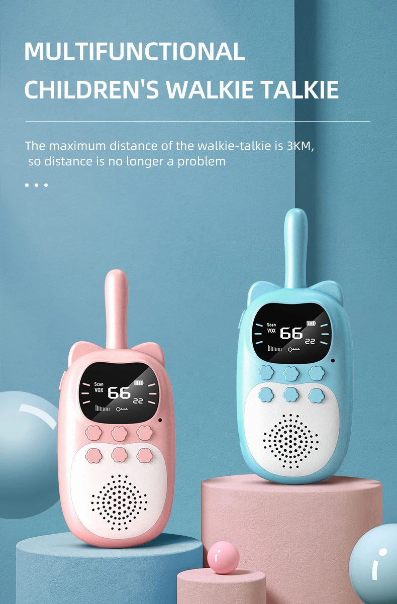 New Walkie Talkie 2pcs Kids Long Distance Electronic Toys Children Baby Radio Phone For Boys Girls Christmas Birthday Gift