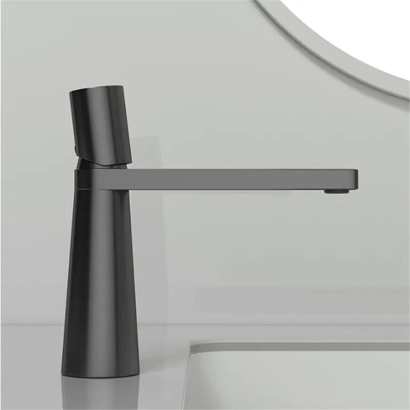 Tuqiu Basin Faucet Brass Bathroom Faucet Mixer Tap Black Wash basin Faucet Single Handle Hot and Cold Chrome Lavotory Faucet