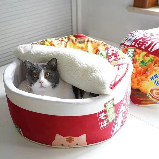 New Style Cat Tent Funny Noodles Small Dog Bed  Sleeping Bag Cushion for Cats Plush Bed Furniture Accessories of Pet Products