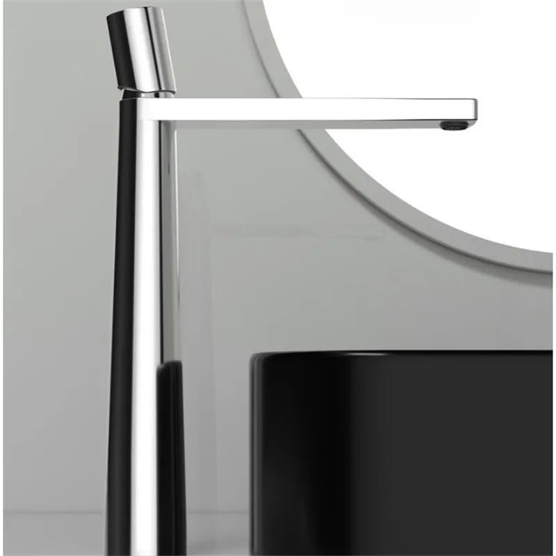 Tuqiu Basin Faucet Brass Bathroom Faucet Mixer Tap Black Wash basin Faucet Single Handle Hot and Cold Chrome Lavotory Faucet