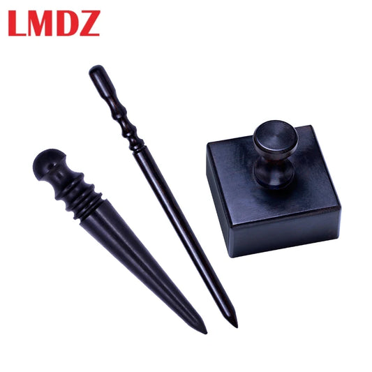 LMDZ Leather Edge Burnisher Black Wood Edge Slicker Leather Craft Tool Leather Polished Grinding Tools