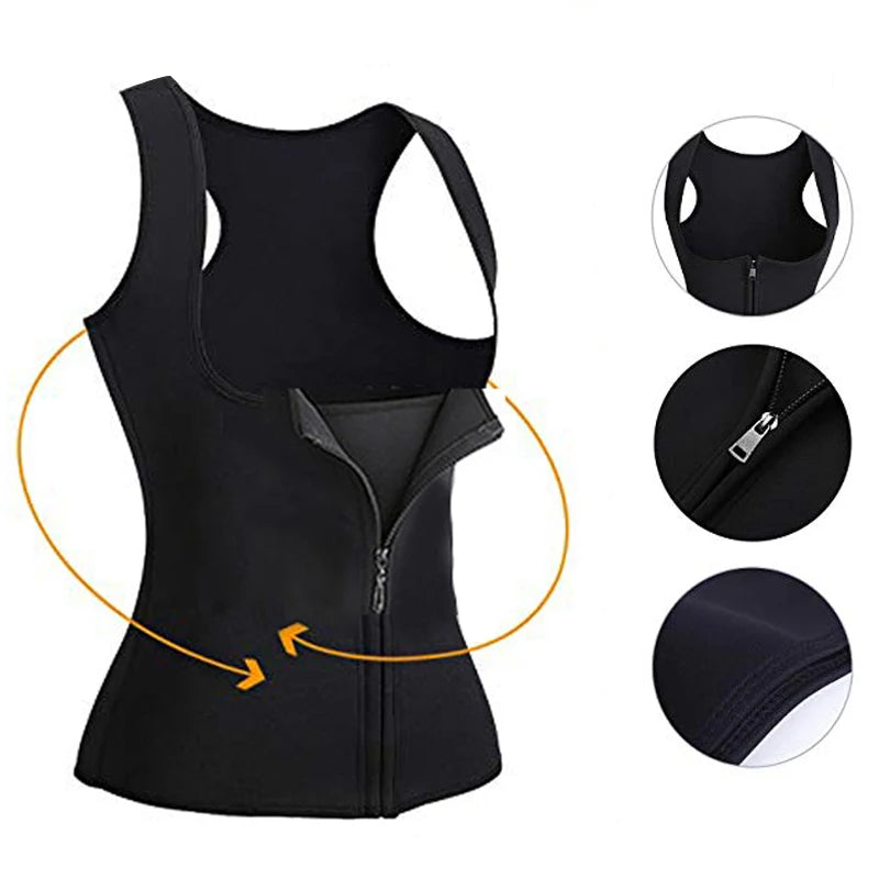 New Sweat Sauna Body Shapers Vest Waist Trainer Slimming Vest Shapewear Weight Loss Waist Shaper Corset