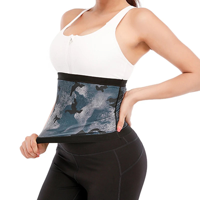 New Camouflage Waist Shaper Sweat Sauna Belt Women Waist Trainer Slimming Belly Shaper Tummy Control Gym Shapewear Corset