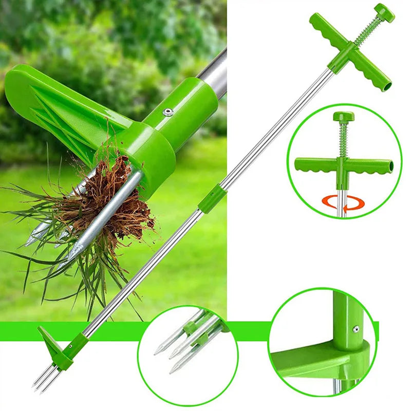 Portable Long Handle Weed Remover Portable Garden Lawn Weeder Outdoor Yard Grass Root Puller Tool Garden