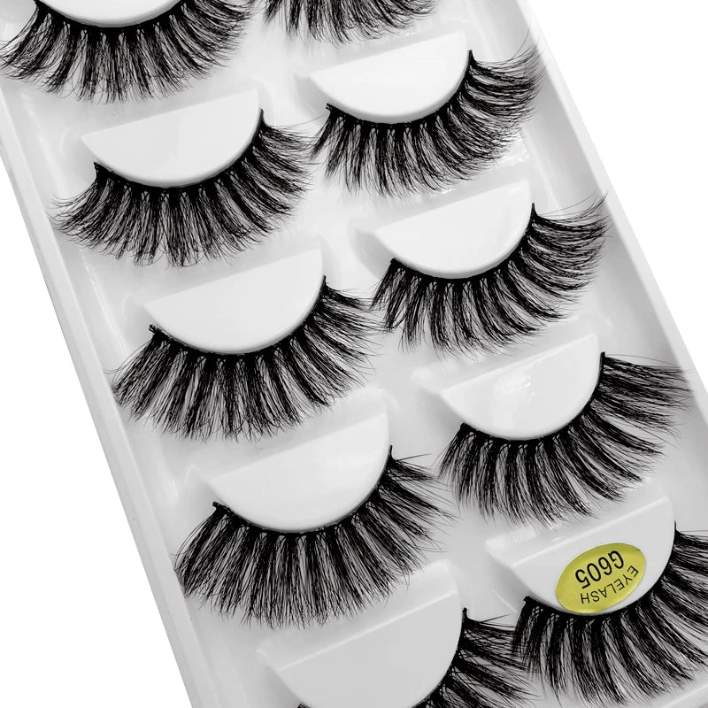 YSDO 5 Pairs False Eyelashes Lashes Natural Fluffy Faux Mink Eyelashes Cilios Mink 3d Soft Lashes Thick Faux Cils Maquiagem