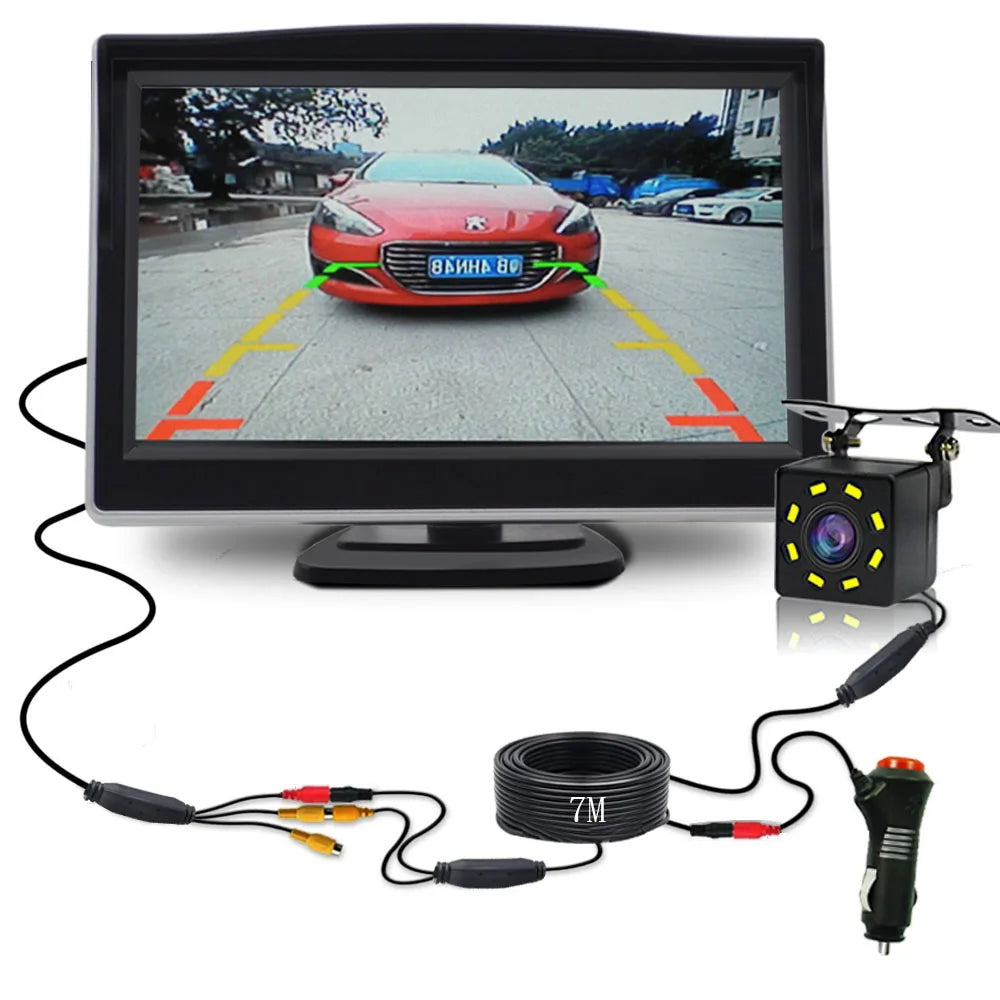 Easy Installation 4.3"5" Car Rear View Backup Camera LCD Monitor for Vehicle Van Night Vision Reverse Video Parking System