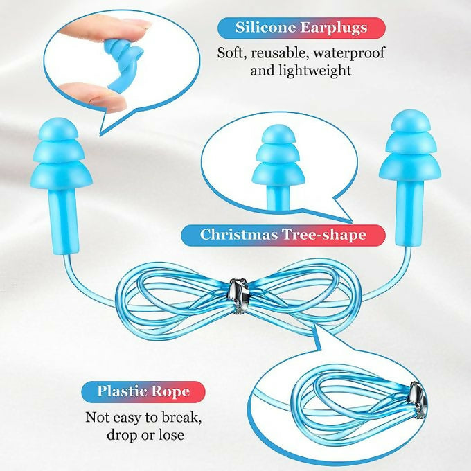 Earplugs Washable & Reusable Noise Reduction For Swimming