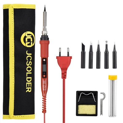 JCD Soldering Iron Kit Adjustable Temperature 220V 80W LCD Digital Display Welding Repair Tools With Solder Tin Iron Tips 908S