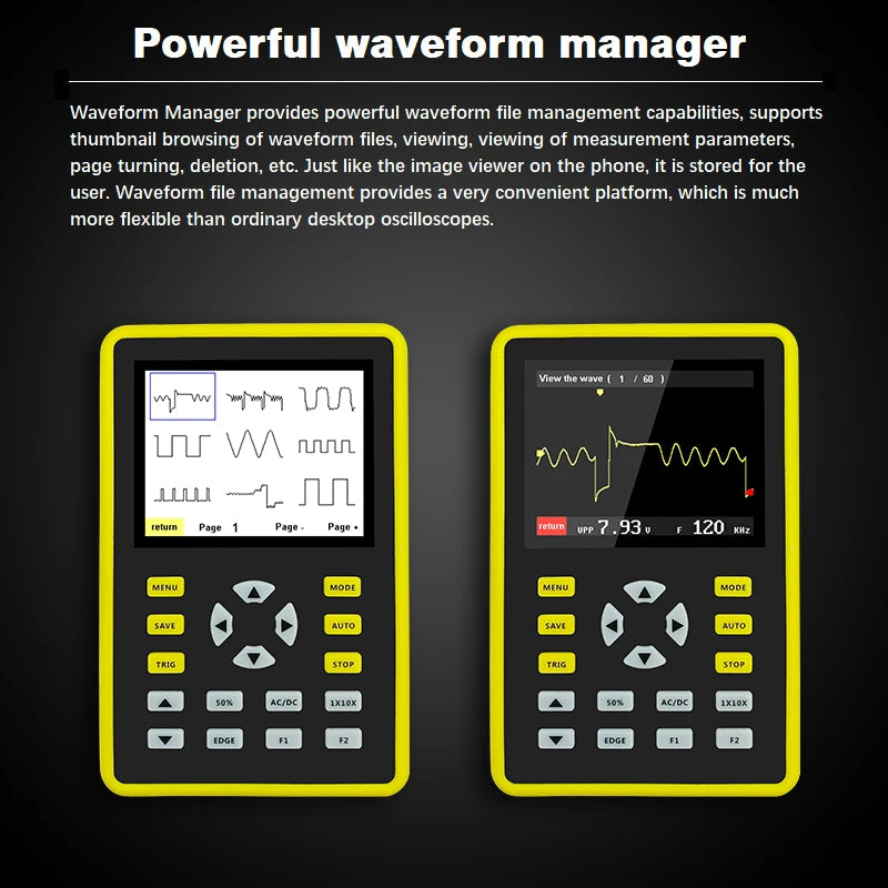 FNIRSI-5012H Handheld Digital Osciloscopio 500MS/s Sampling Rate 100MHz Analog Bandwidth 2.4 Inches Support Waveform Storage