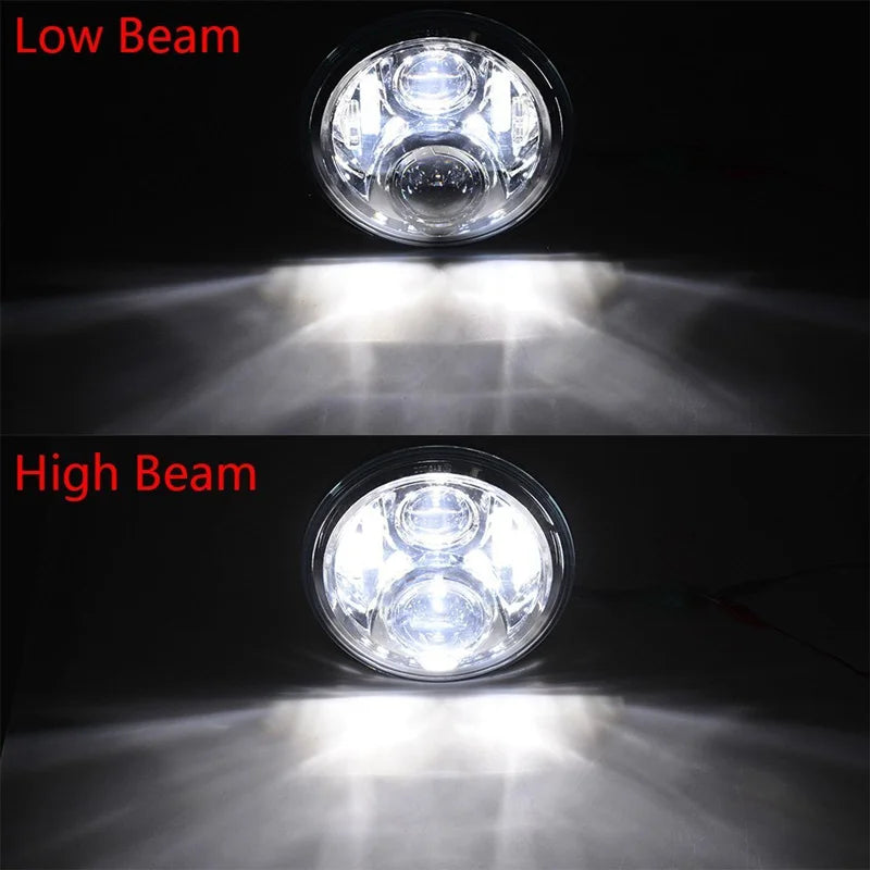 2x Car 7 Inch Led Headlight Hi/Low H4 Halo Angle Eyes DRL For Jeep JK TJ OffRoad Defender Hummer 4x4 Suzuki Samurai Headlamp