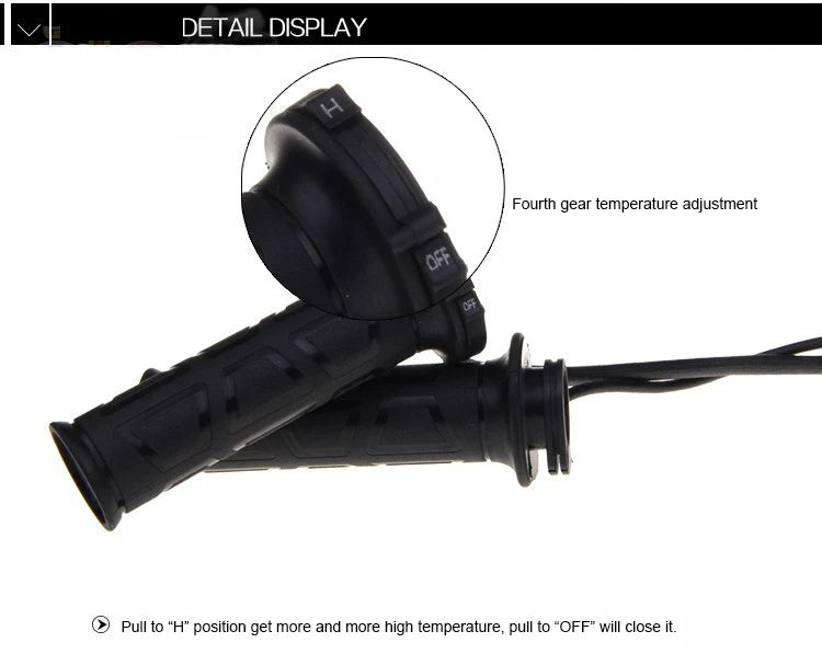 New Universal Motorcycle 22mm Hand Heated Grips Molded Grips ATV Warmers Adjust Temperature Hot Handlebar