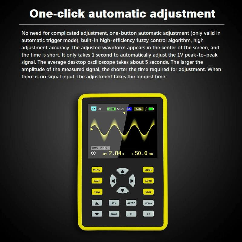 FNIRSI-5012H Handheld Digital Osciloscopio 500MS/s Sampling Rate 100MHz Analog Bandwidth 2.4 Inches Support Waveform Storage