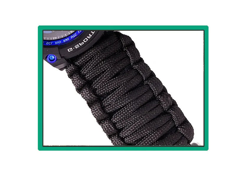 Outdoor Survive Watch Emergency with Night Vision 50M Waterproof Paracord Knife Compass Thermometer Whistles First Aid Kits Hot