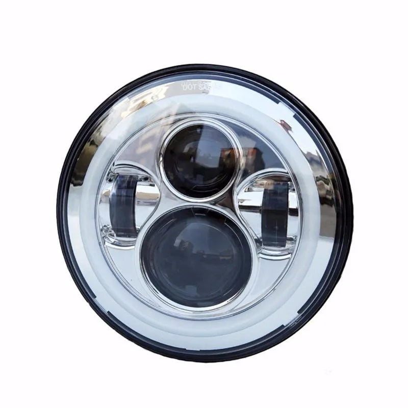 2x Car 7 Inch Led Headlight Hi/Low H4 Halo Angle Eyes DRL For Jeep JK TJ OffRoad Defender Hummer 4x4 Suzuki Samurai Headlamp