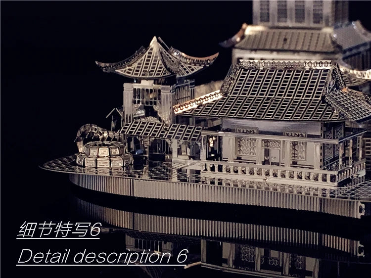 3D Metal Puzzle Chinese classical Gardens of Suzhou Building Diy 3D Model Kits Laser Cut Assemble Jigsaw Toys