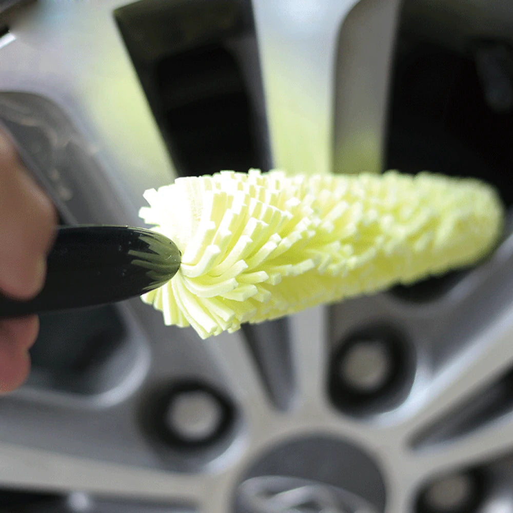 29cm Motorcycle Sponge Brush Wheel Rims Washer Car Hubcaps Wash Auto Cleaning Tool With Handle Bicycle Dirt Pit Bike Accessories