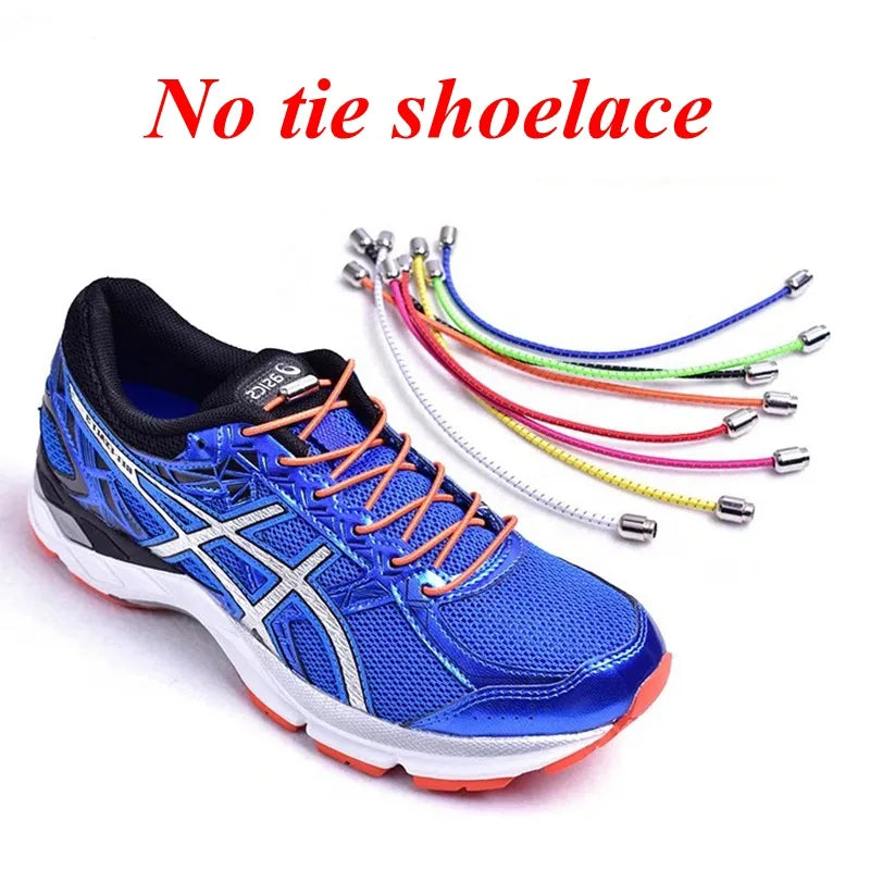 Elastic Laces Sneakers Round Shoelaces without ties Rubber No Tie Shoe laces Shoes Kids Adult Quick Shoe lace Rubber Bands