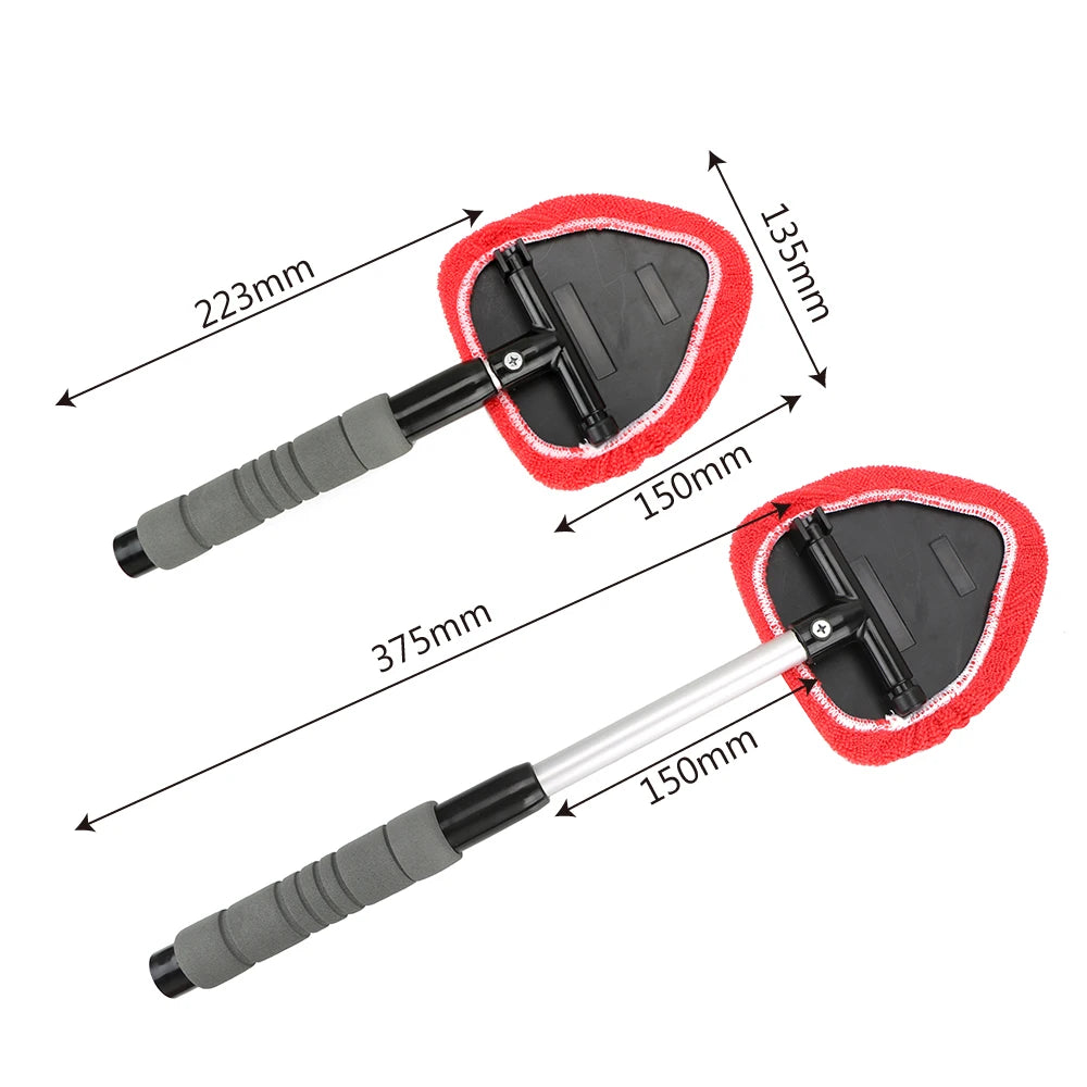 Window Scraping Mist Eliminator Microfiber Car Window Cleaner Telescopic Window Glass Cleaner Car Windshield Cleaning Brush