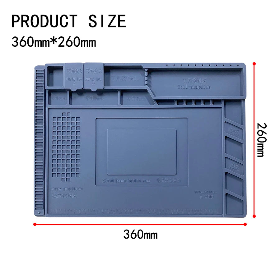 Silicone Soldering Pad Desk Platform Mat for Welding Station Iron Phone PC Repair Magnetic Heat Insulation No Lead S-160