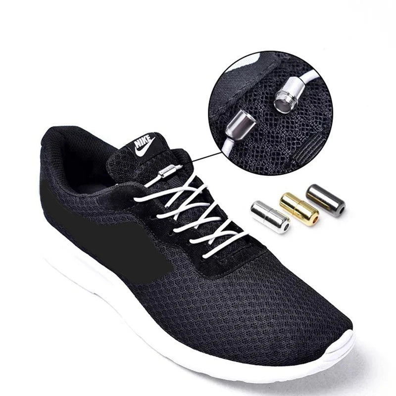 Elastic Laces Sneakers Round Shoelaces without ties Rubber No Tie Shoe laces Shoes Kids Adult Quick Shoe lace Rubber Bands
