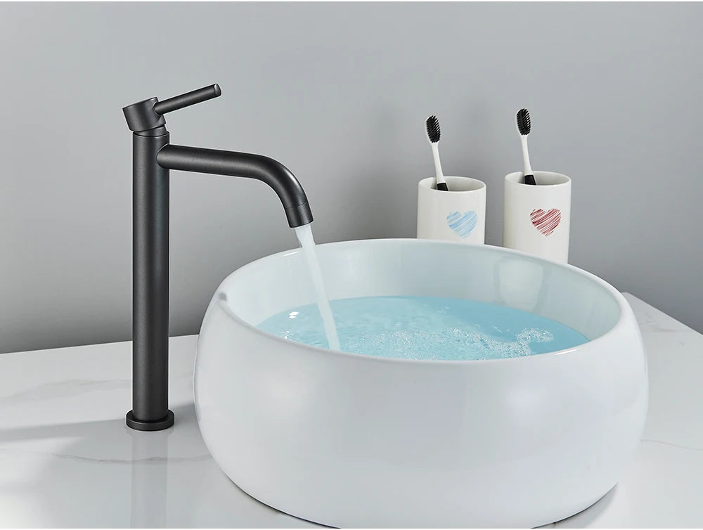 Black Basin Faucet Bathroom Washbasin Water Mixer Tap Hot Cold Water Basin Sink Tap Bathroom Faucet Tap Brushed Gold Faucet