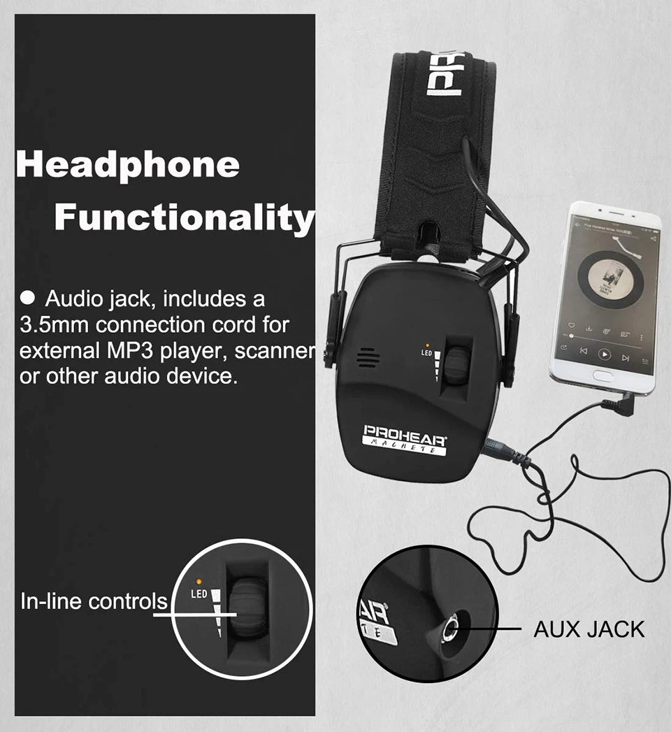 ZOHAN-Tactical Hearing Protectors, Electronic Headphones, Hunting Sound Amplification Earmuffs, Anti Noise Ear Helmets for Shoot