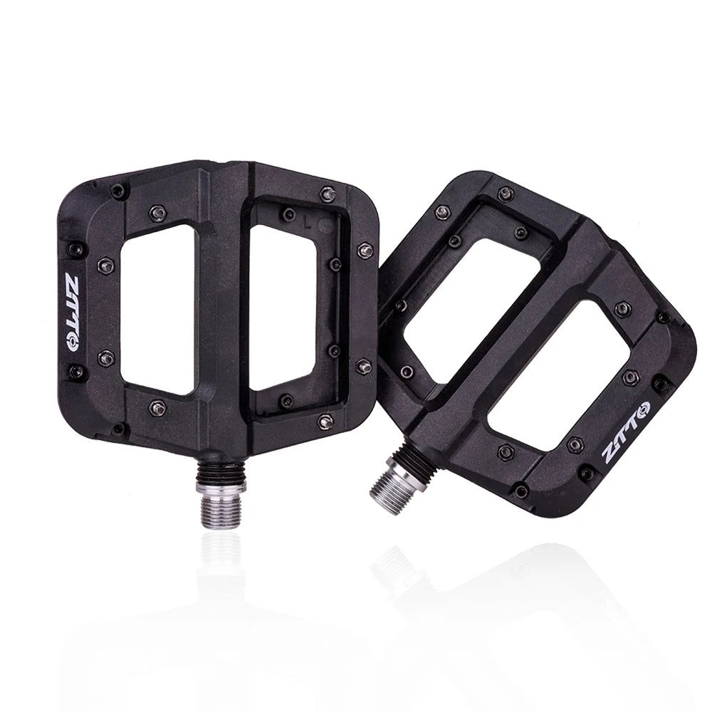 ZTTO MTB Bearings Ultralight Flat Pedal Chester XC Race AM Mountain BMX Face Anti-slip Big Foot DU Bushing Nylon Plastic Bicycle
