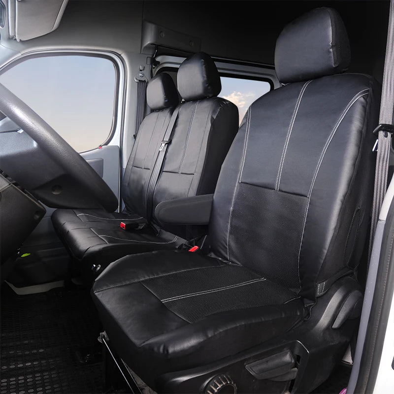 1+2 Seat Covers PU Leather Seat Cover for Transporter for Ford transit Van Truck Lorry for Renault for Peugeot for Opel Vivar