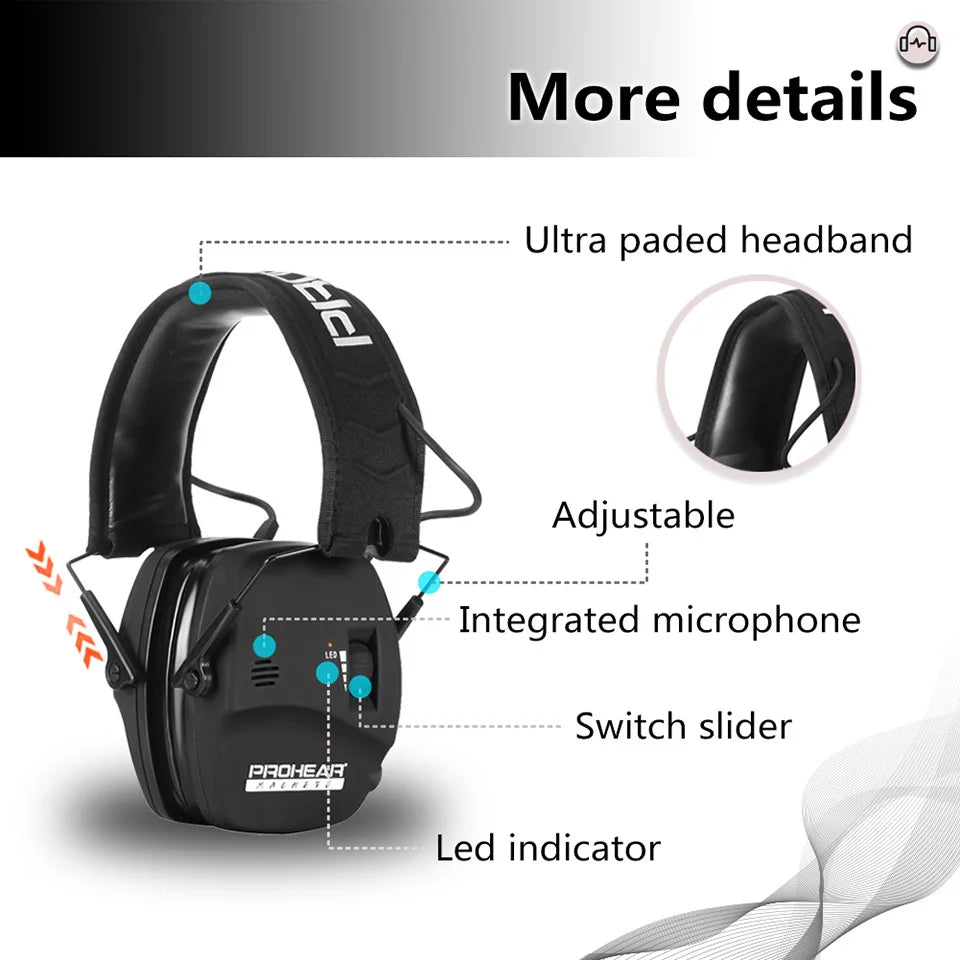 ZOHAN-Tactical Hearing Protectors, Electronic Headphones, Hunting Sound Amplification Earmuffs, Anti Noise Ear Helmets for Shoot